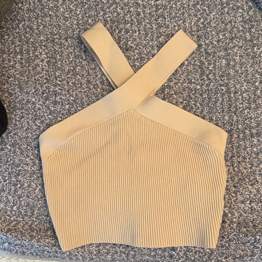 Aritzia Cream Cross-Strap Tank Top - Picture 2 of 3
